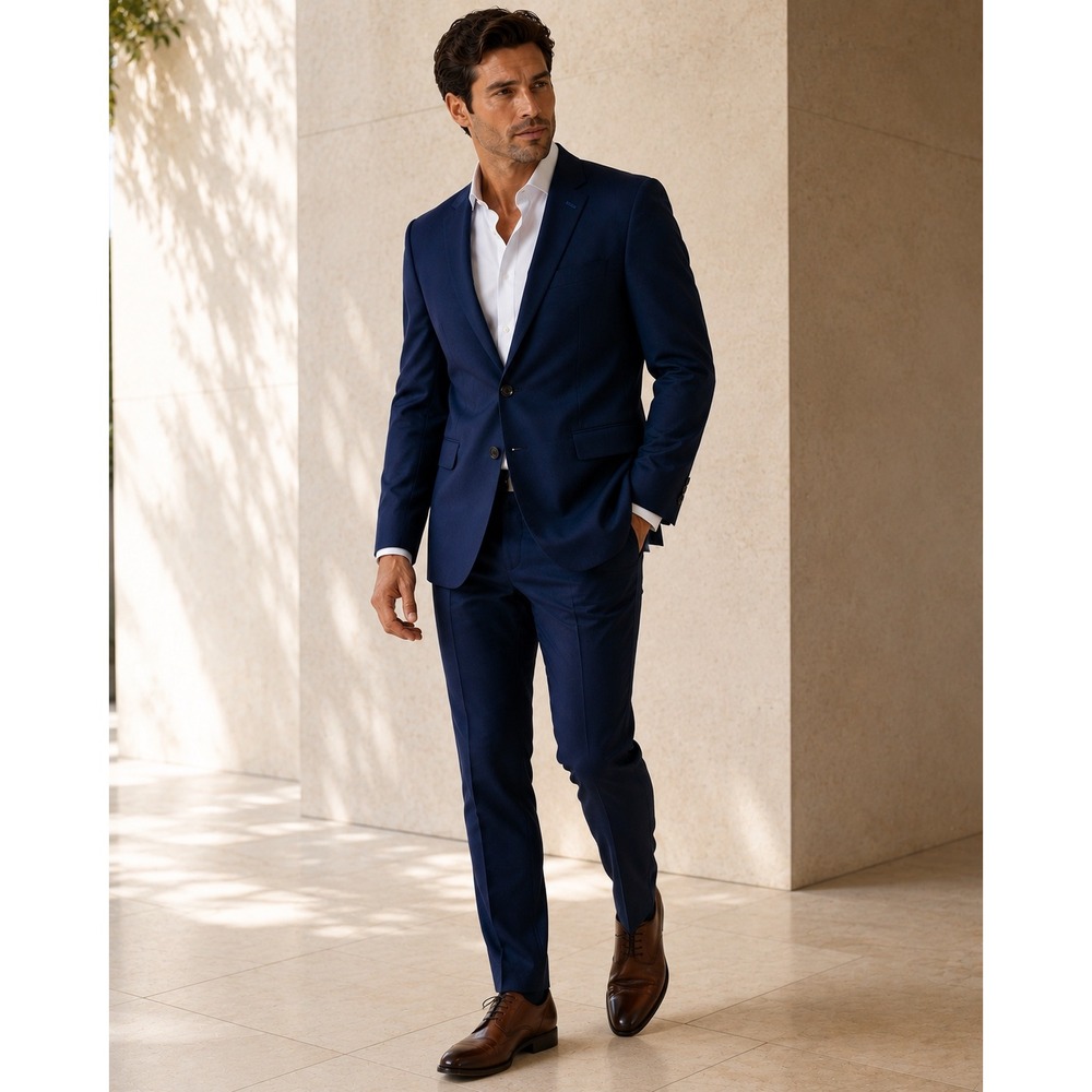 Soul of London Navy Blue Slim Fit Sport Coat Blazer 38R 7 Drop Men's NWT